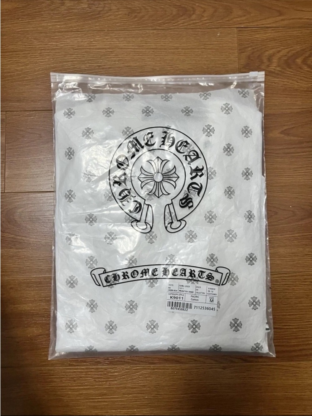 Chrome Hearts White and Black Logo Tee in Branded Bag